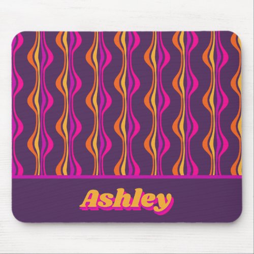 Grape Expectations Groovy Purple Disco Patterned Mouse Pad