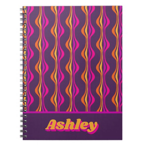 Grape Expectations Groovy Purple Disco Patterned Notebook