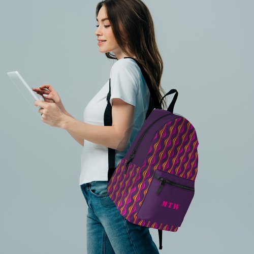 Grape Expectations Groovy Purple Disco Patterned Printed Backpack