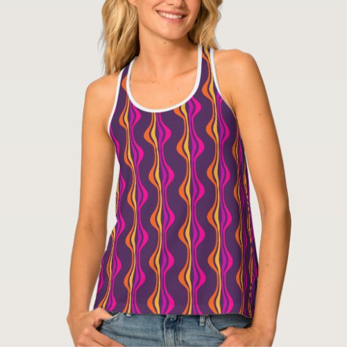 Grape Expectations Groovy Purple Disco Patterned Tank Top