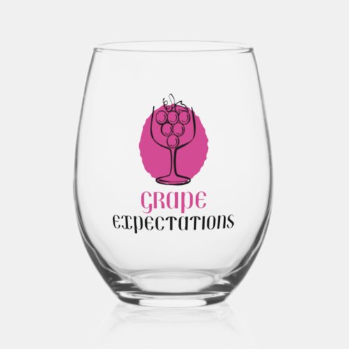 Grape Expectations Stemless Wine Glass