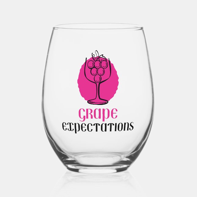 Grape Expectations Stemless Wine Glass (Front)