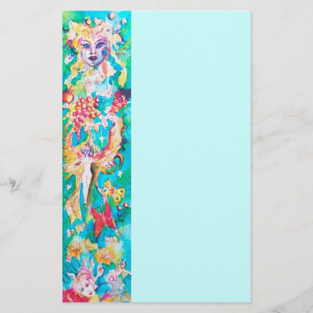 GRAPE FAIRY TALE ,blue Stationery (Front)