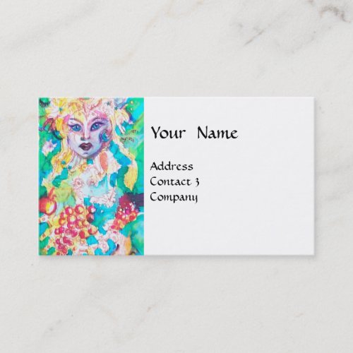 GRAPE FAIRY TALE Fantasy Floral Blue White Business Card