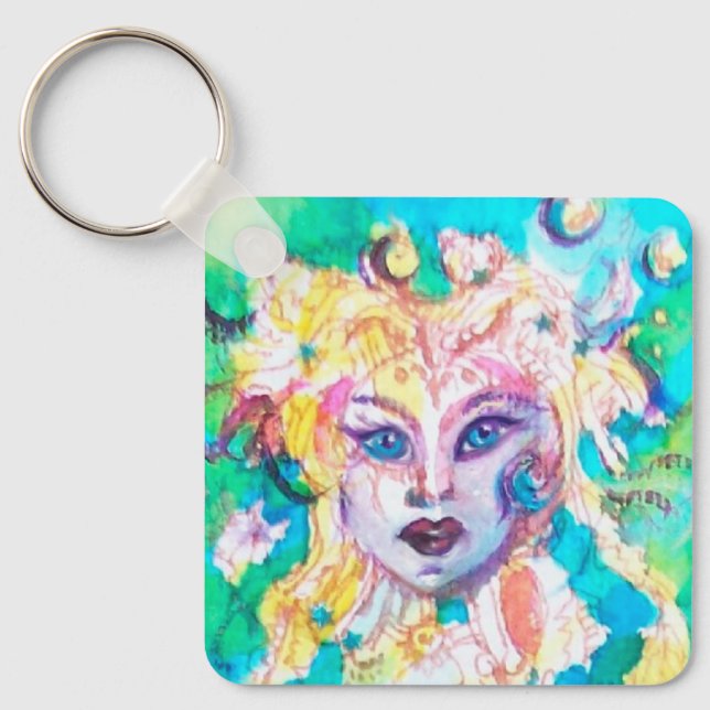 GRAPE FAIRY TALE Fantasy Watercolor Keychain (Front)