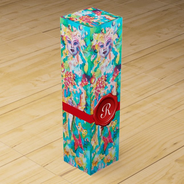 GRAPE FAIRY TALE wax seal monogram Wine Gift Box (Front)