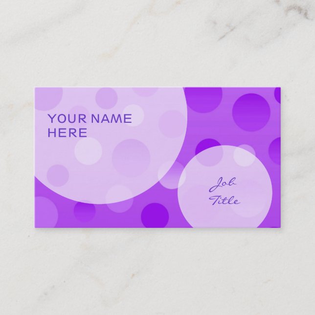 Grape Fizz business card template bubbles (Front)