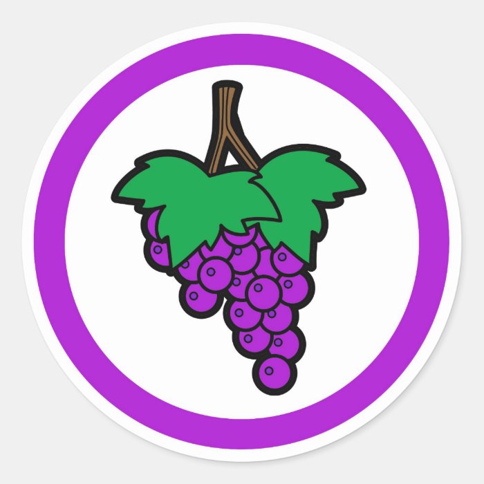 Grape flavor circle sticker labels