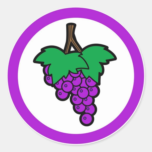 Grape flavor circle sticker labels (Front)