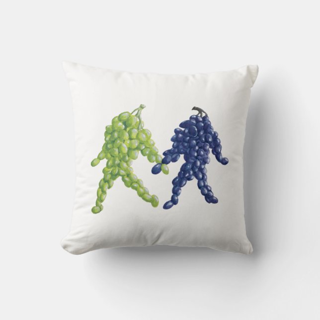 Grape Friends Throw Pillow (Front)