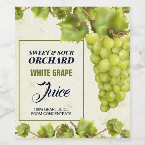 Grape Fruit Jam Jar Canning Wine Label