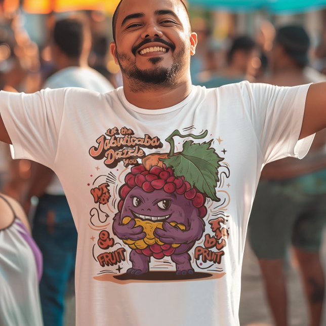 Grape Galore: Cartoon Character With Jabuticaba T-Shirt (Creator Uploaded)