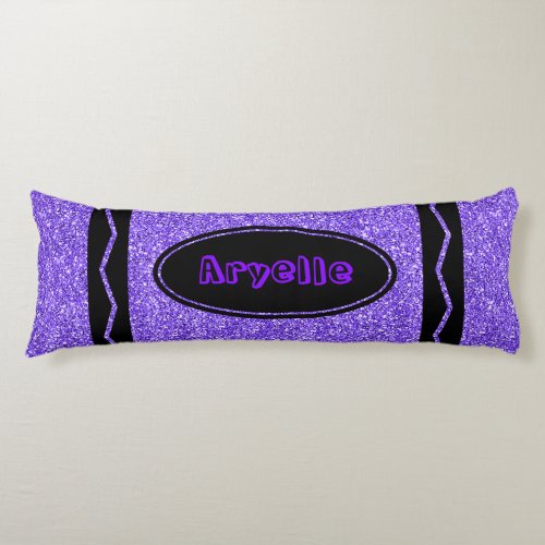 Grape Glitter Crayon Custom Name Body Pillow