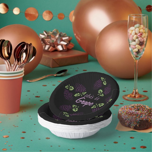 Grape Grapes Graphic Customize Fruits Paper Bowls (Multi)