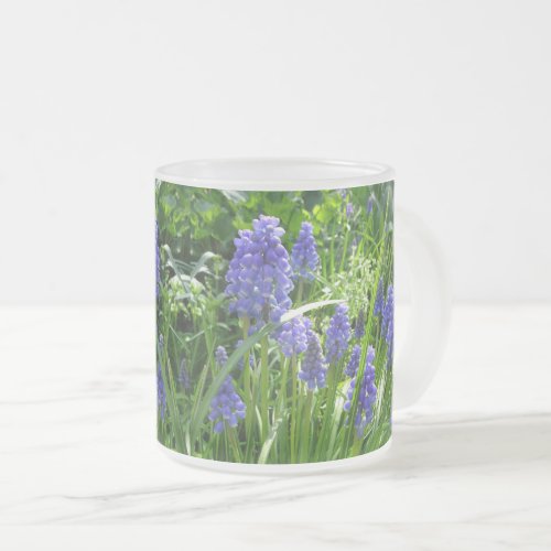 Grape Hyacinth Frosted Glass Mug