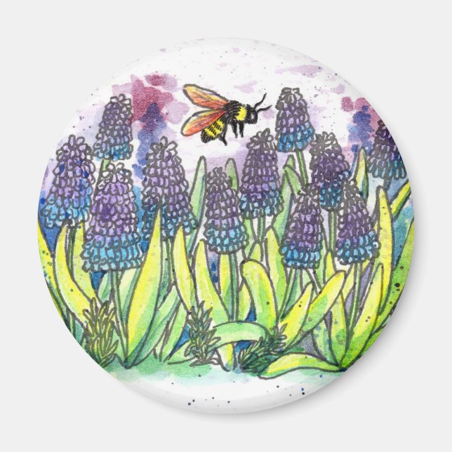 Grape Hyacinth Magnet (Front)