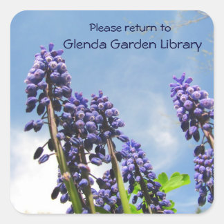 Grape Hyacinths Bookplate ~ sticker