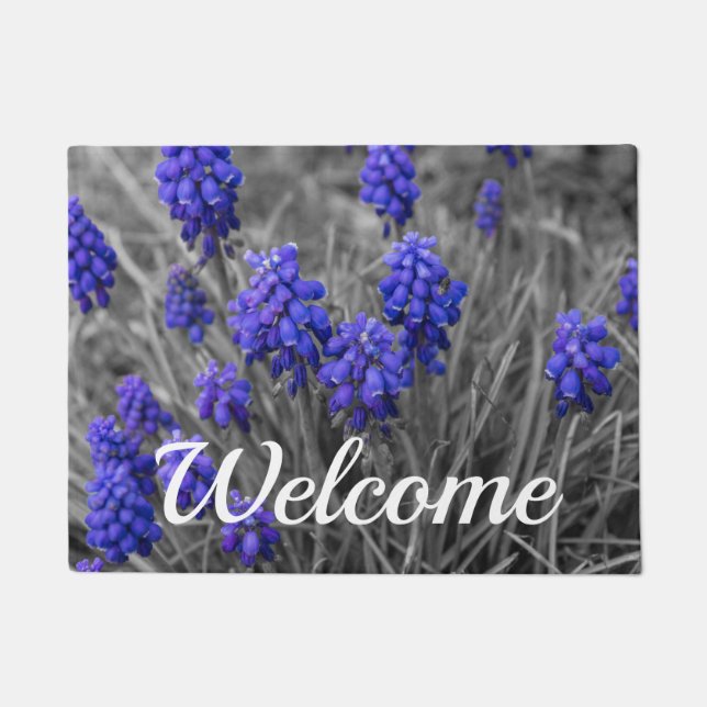 Grape Hyacinths Family Select Welcome Doormat (Front)