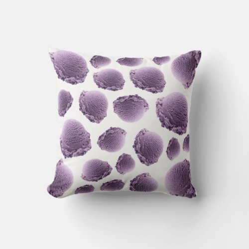 Grape ice cream pattern throw pillow