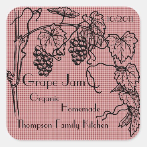 Grape Jam Jar Label Customize