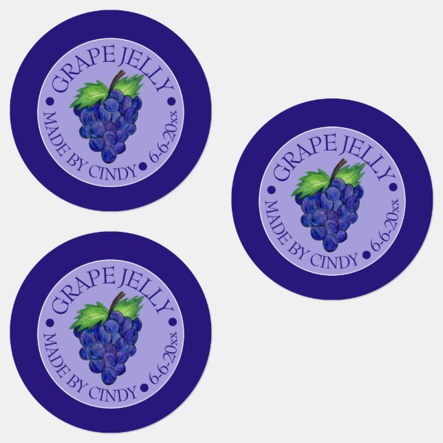 Grape Jam Jelly Fruit Preserves Homemade Canned By Labels (Group)