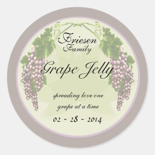 Grape Jelly 1 Classic Round Sticker