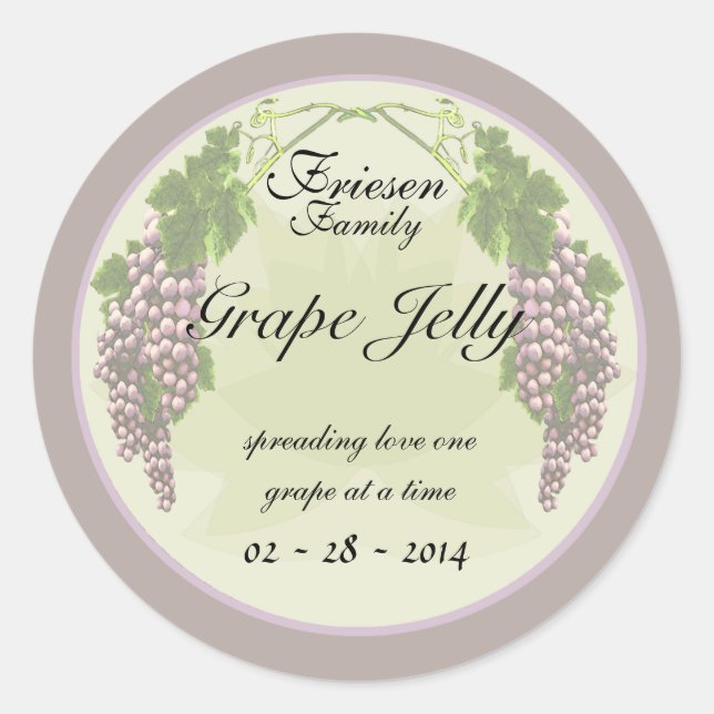 Grape Jelly 1 Classic Round Sticker (Front)