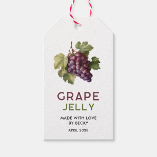 Grape jelly homemade recipe with red grapes gift tags