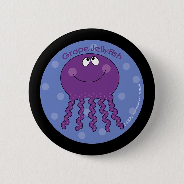 Grape Jellyfish Pinback Button (Front)