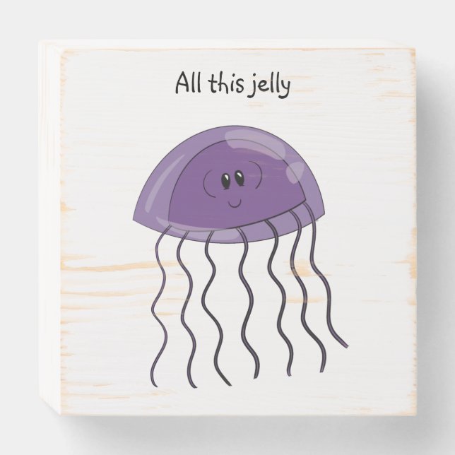 Grape jellyfish wooden box sign (Front Horizontal)