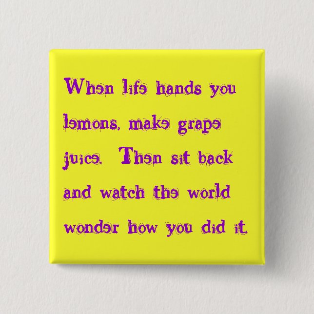 grape juice pinback button (Front)