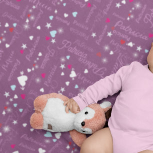 Grape Juice Sky Full of Hearts and Stars Baby Blanket