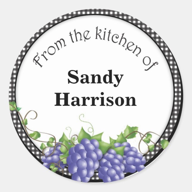 Grape Label Sticker Personalized (Front)