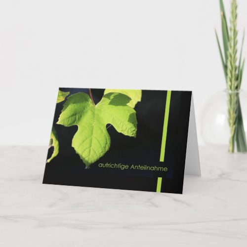 grape leaf German sympathy card