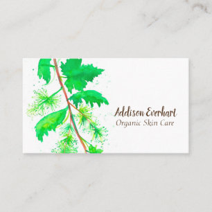 Grape Leaf Vines Fruit Plant Watercolor Green Business Card