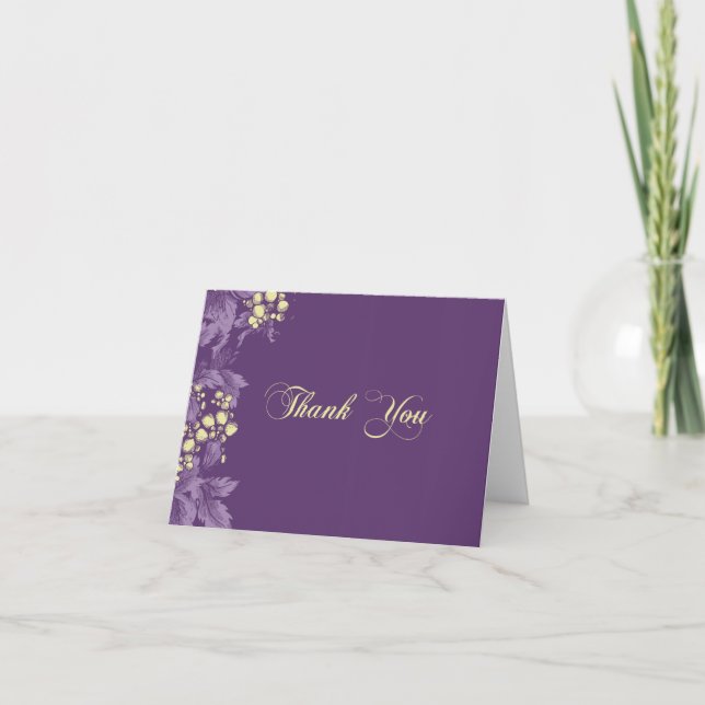 Grape Leaves thank you note card (Front)