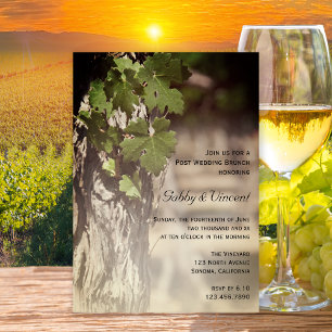 Grape Leaves Vineyard Winery Post Wedding Brunch Invitation
