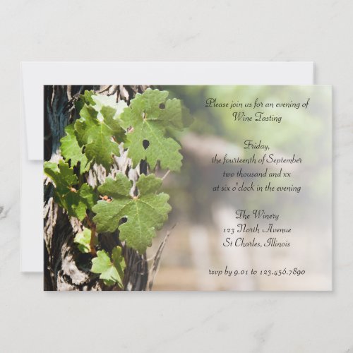 Grape Leaves Wine Tasting Party Invitation