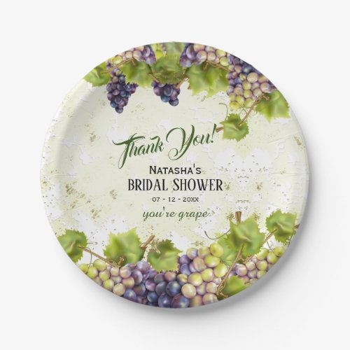 Grape Mediterranean Vineyard Garden Wedding Paper Plates