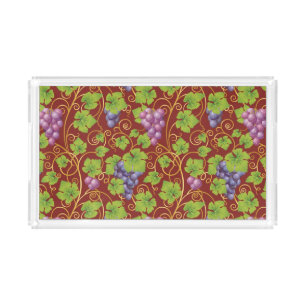 Grape Pattern Acrylic Tray