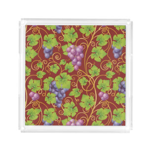 Grape Pattern Acrylic Tray