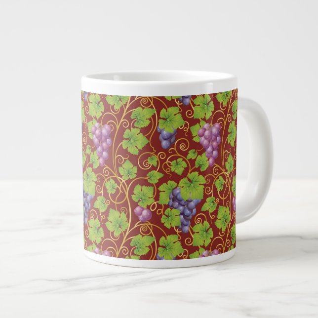 Grape Pattern Large Coffee Mug (Front Right)