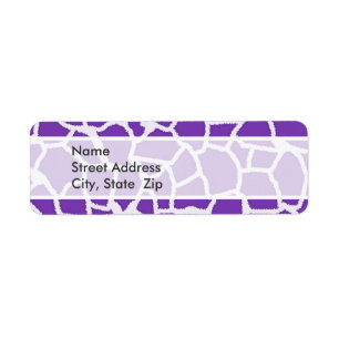 Grape Purple Giraffe Animal Print Label