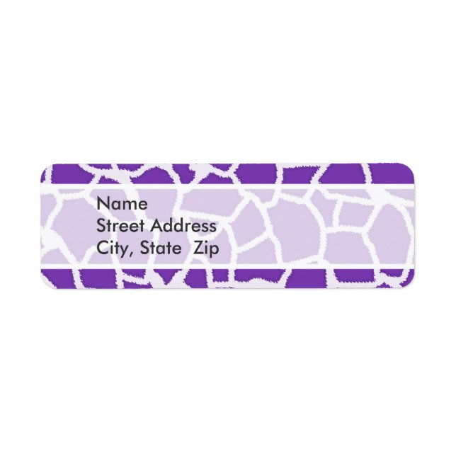 Grape Purple Giraffe Animal Print Label (Front)