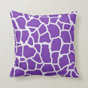 Grape Purple Giraffe Animal Print Throw Pillow