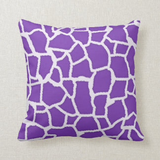 Grape Purple Giraffe Animal Print Throw Pillow