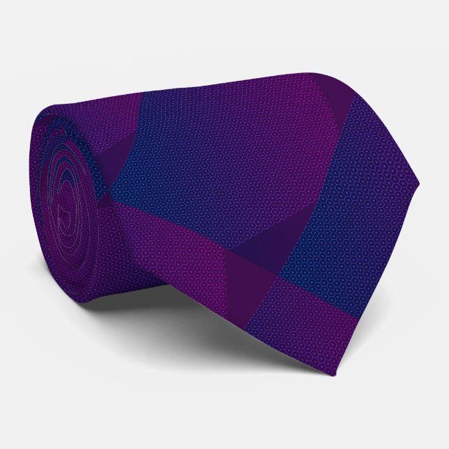 Grape Purple Pattern Neck Tie (Rolled)