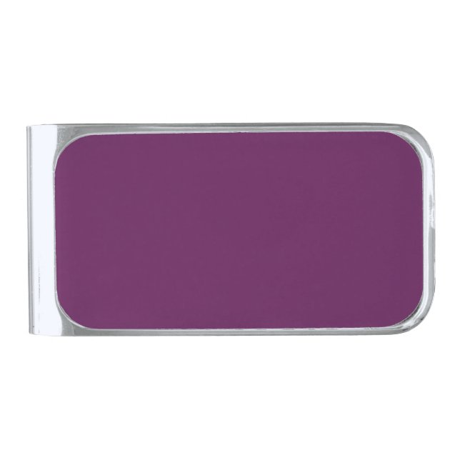 Grape purple silver finish money clip (Front)