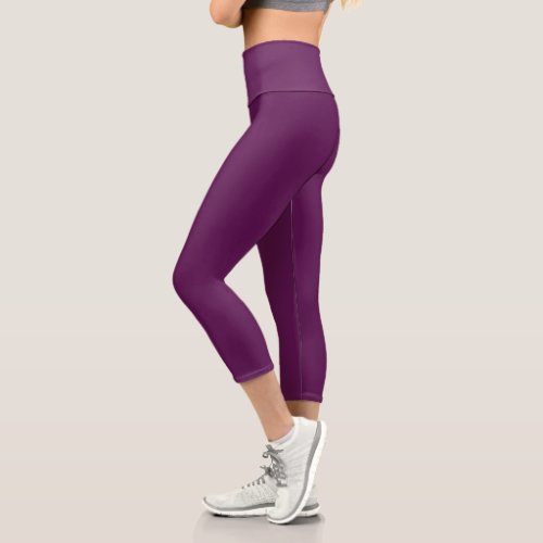 Grape purple solid color  capri leggings