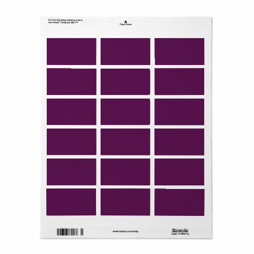 Grape purple solid color label